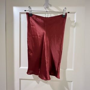 Satin mini skirt